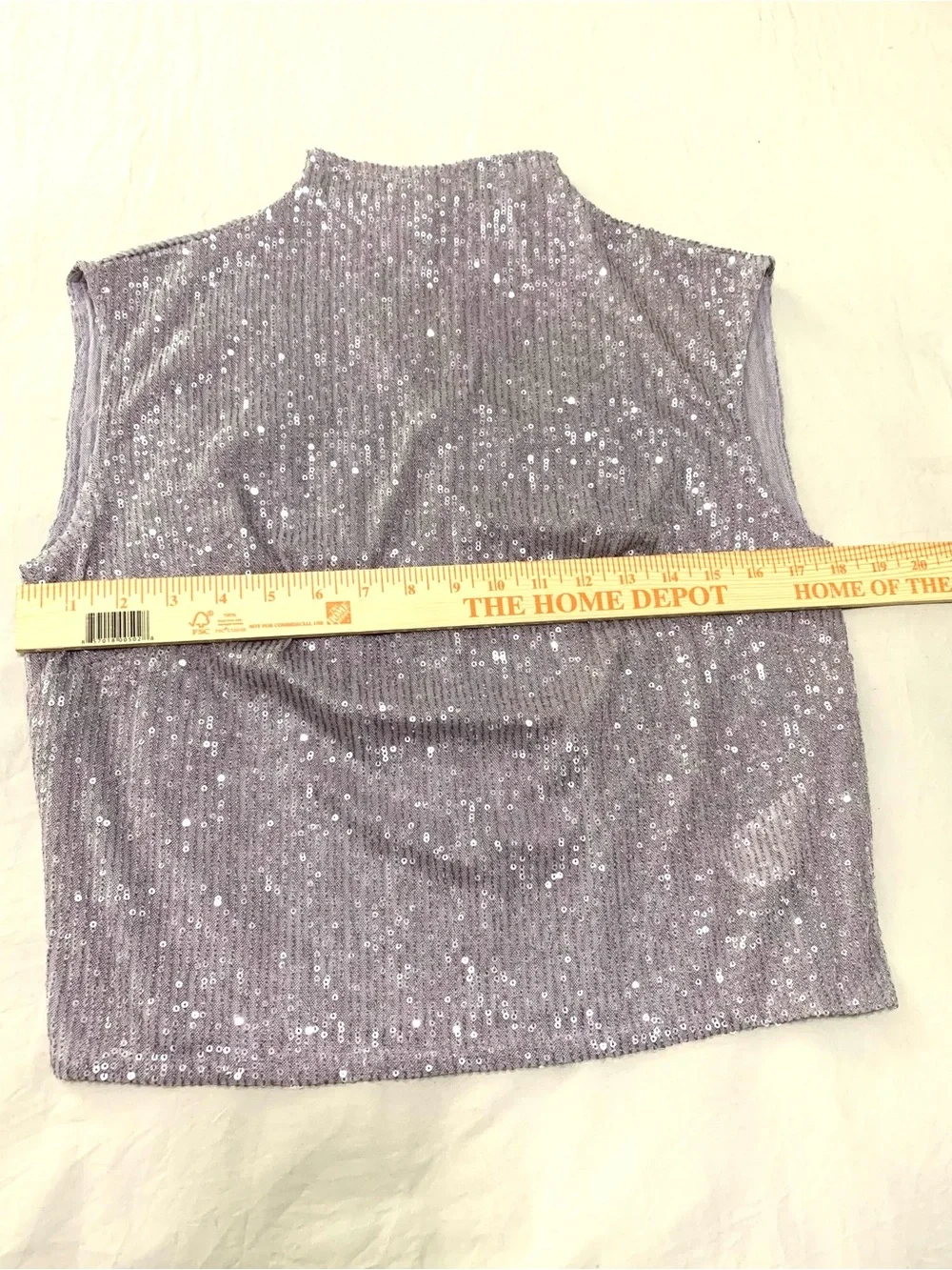 Anthropologie Lavender Sequin Mock-Neck Tank - Picture 5 of 11